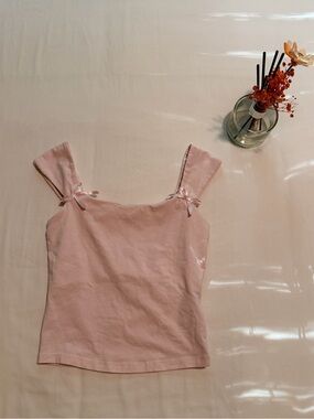 Primark Pale Pink Square Neck Camisole with Bow Straps